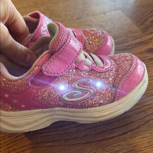 Skechers Kids' Light up Pink Glitter Shoes